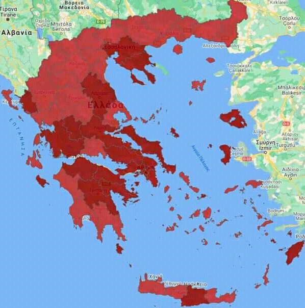 Χάρτης Covid: Παραμένει στο “κόκκινο” η Σάμος